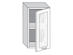 1.40.3 Шкаф настенный (h=720) на 400мм с 1-ой стекл. дверцей в Кусе - kusa.mebel74.com | фото