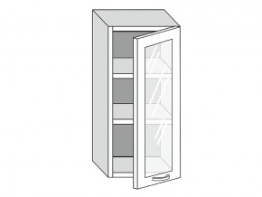 19.40.3 Шкаф настенный (h=913) на 400мм с 1-ой стекл. дверцей в Кусе - kusa.mebel74.com | фото