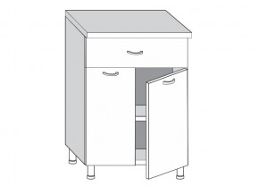 2.60.21 Шкаф-стол на 600мм с 1-м ящиком и 2-мя дверцами в Кусе - kusa.mebel74.com | фото