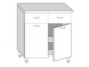 2.80.22 Шкаф-стол на 800мм с 2-я ящиками и 2-мя дверцами в Кусе - kusa.mebel74.com | фото