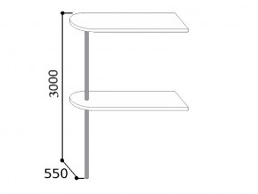 6.1100  Стойка барная 1100 на трубе (h3000мм), ЛДСП/ПФ 26мм в Кусе - kusa.mebel74.com | фото