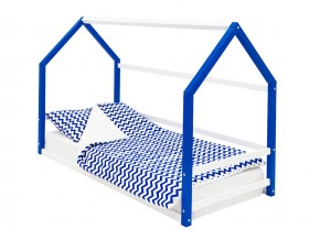 Детская кровать-домик Монтессори Svogen сине-белый в Кусе - kusa.mebel74.com | фото