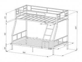 Двухъярусная кровать Гранада-1 140 черный в Кусе - kusa.mebel74.com | фото 2