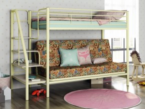 Двухъярусная кровать с диваном Мадлен 3 Слоновая кость-марки в Кусе - kusa.mebel74.com | фото 1