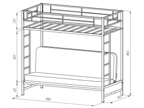 Двухъярусная кровать с диваном Мадлен Черная-пифагор в Кусе - kusa.mebel74.com | фото 2