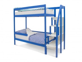 Двухъярусная кровать Svogen с бортиком синий в Кусе - kusa.mebel74.com | фото 1
