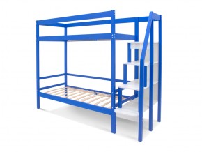 Двухъярусная кровать Svogen с бортиком синий в Кусе - kusa.mebel74.com | фото 2