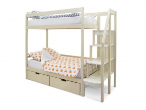 Двухъярусная кровать Svogen с ящиками бежевый в Кусе - kusa.mebel74.com | фото