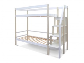 Двухъярусная кровать Svogen с ящиками бежево-белый в Кусе - kusa.mebel74.com | фото 2