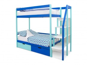 Двухъярусная кровать Svogen с ящиками мятно-синий в Кусе - kusa.mebel74.com | фото