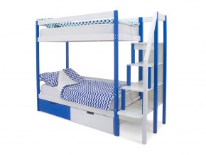 Двухъярусная кровать Svogen с ящиками сине-белый в Кусе - kusa.mebel74.com | фото