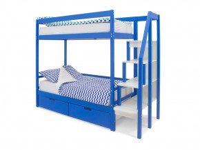 Двухъярусная кровать Svogen с ящиками синий в Кусе - kusa.mebel74.com | фото