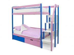 Двухъярусная кровать Svogen с ящиками синий-лаванда в Кусе - kusa.mebel74.com | фото