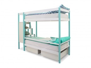 Двухъярусная кровать Svogen с ящиками и бортиком мятно-белый в Кусе - kusa.mebel74.com | фото 4