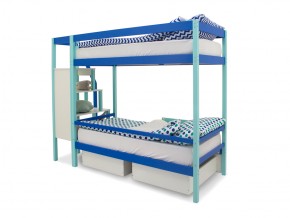 Двухъярусная кровать Svogen с ящиками и бортиком мятно-синий в Кусе - kusa.mebel74.com | фото 4
