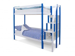 Двухъярусная кровать Svogen сине-белый в Кусе - kusa.mebel74.com | фото 1