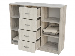 Комод 4 ящика 2 створки 555-М Бася Крафт в Кусе - kusa.mebel74.com | фото 2