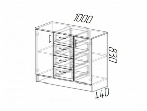 Комод К1000-2Д ЛДСП ясень шимо в Кусе - kusa.mebel74.com | фото 2