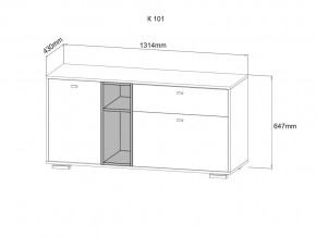 Комод Ланс К101 графит/дуб бунратти в Кусе - kusa.mebel74.com | фото 3