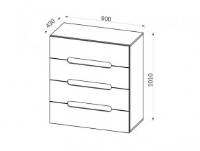 Комод с 4-мя ящиками МДФ Некст в Кусе - kusa.mebel74.com | фото 2