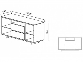 Комодино Moderno-1400 Ф6 в Кусе - kusa.mebel74.com | фото 4