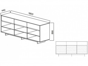 Комодино Moderno-1800 В-2 Ф1 в Кусе - kusa.mebel74.com | фото 2