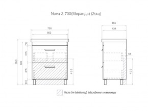 Комплект мебели в ванную Nova 700 2 ящика в Кусе - kusa.mebel74.com | фото 5