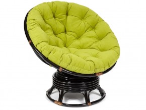 Кресло-качалка Papasan w 23/01 B с подушкой Antique brown, флок Олива в Кусе - kusa.mebel74.com | фото