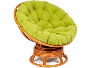 Кресло-качалка Papasan w 23/01 B с подушкой Cognac, флок Олива в Кусе - kusa.mebel74.com | фото