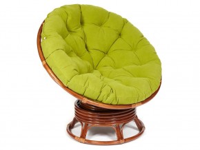 Кресло-качалка Papasan w 23/01 B с подушкой Pecan, флок Олива в Кусе - kusa.mebel74.com | фото