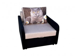 Кресло кровать Канзасик с подлокотниками кот с ромашками-2 в Кусе - kusa.mebel74.com | фото