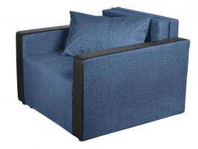 Кресло-кровать Милена с подлокотниками велюр синий в Кусе - kusa.mebel74.com | фото 1