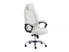 Кресло офисное Boss люкс хром кожзам белый в Кусе - kusa.mebel74.com | фото 1