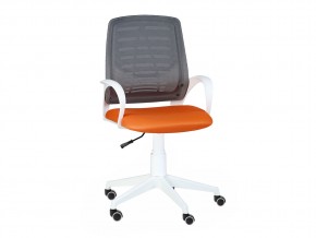 Кресло оператора Ирис white стандарт черный/оранжевый в Кусе - kusa.mebel74.com | фото 1