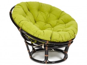 Кресло Papasan 23/01 W с подушкой Antique brown, флок Олива в Кусе - kusa.mebel74.com | фото