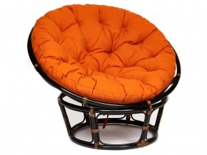 Кресло Papasan 23/01 W с подушкой Antique brown, ткань Оранжевый в Кусе - kusa.mebel74.com | фото