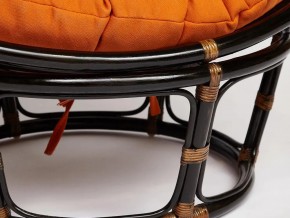 Кресло Papasan 23/01 W с подушкой Antique brown, ткань Оранжевый в Кусе - kusa.mebel74.com | фото 3