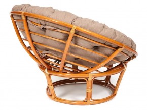 Кресло Papasan 23/01 W с подушкой Cognac, экошерсть Коричневый в Кусе - kusa.mebel74.com | фото 2