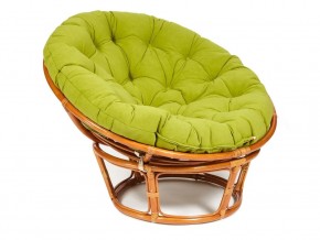 Кресло Papasan 23/01 W с подушкой Cognac, флок Олива в Кусе - kusa.mebel74.com | фото 1