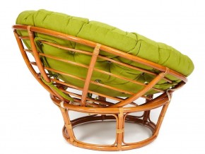 Кресло Papasan 23/01 W с подушкой Cognac, флок Олива в Кусе - kusa.mebel74.com | фото 2