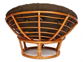 Кресло Papasan 23/01 W с подушкой Cognac, ткань Коричневый в Кусе - kusa.mebel74.com | фото 2