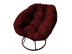 Кресло Пончик без ротанга бордовая подушка в Кусе - kusa.mebel74.com | фото