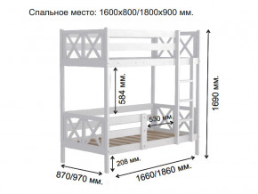 Кровать 2-х ярусная Аист-2 Классика белый 1600х800 мм в Кусе - kusa.mebel74.com | фото 2