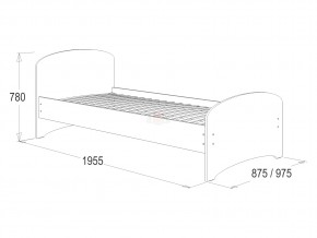 Кровать-4 одинарная 800*1900 ясень анкор темный в Кусе - kusa.mebel74.com | фото 2