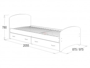 Кровать-6 одинарная с 2-мя ящиками 800*2000 млечный дуб в Кусе - kusa.mebel74.com | фото 2