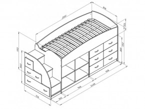 Кровать чердак Дюймовочка 4/1 Оранжевый в Кусе - kusa.mebel74.com | фото 2