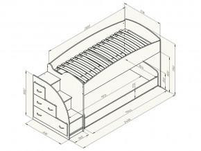 Кровать чердак Дюймовочка 4/2 Голубой в Кусе - kusa.mebel74.com | фото 2