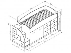 Кровать чердак Дюймовочка 4 Розовый в Кусе - kusa.mebel74.com | фото 2