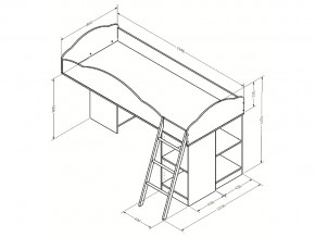 Кровать чердак Дюймовочка 5.1 Розовый в Кусе - kusa.mebel74.com | фото 2