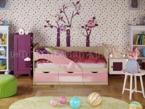Кровать Дельфин-1 1600 Розовый металлик в Кусе - kusa.mebel74.com | фото